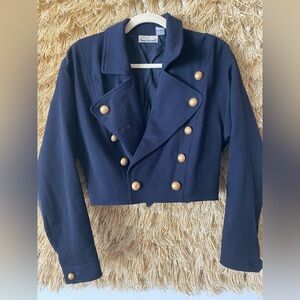 Vintage Anne Klein II Cropped Military Jacket
